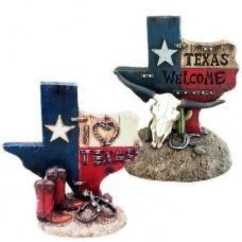 Texas Map Figurine Set of 2