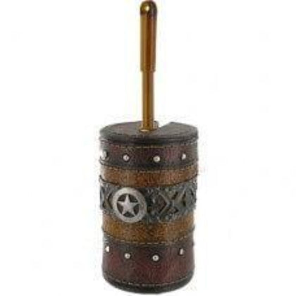 Metal with Star Concho Toilet Brush Holder