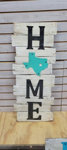 Texas Home Black Wood Sign