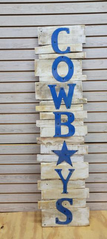 Large Cowboys Wood Sign