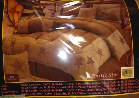 Rustic Star Comforter 5 Piece Set ~ Twin Size