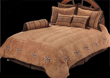 Patched Two~Tone Star Bed 6 Piece Set Full