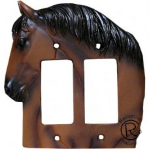 Horse Bust Double Rocker Plate Cover